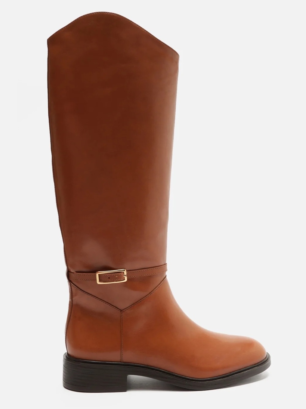 AREZZO Mckenna Leather Block Boots Tall Leather Riding Boots